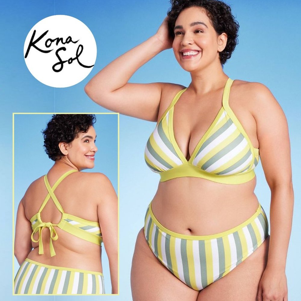 KONA SOL 3-Stripe Hipster Bikini  🏖️  NEW!!!   𝟯𝗫 𝗯𝗼𝘁𝘁𝗼𝗺 & 𝟮𝗫 𝘁𝗼𝗽